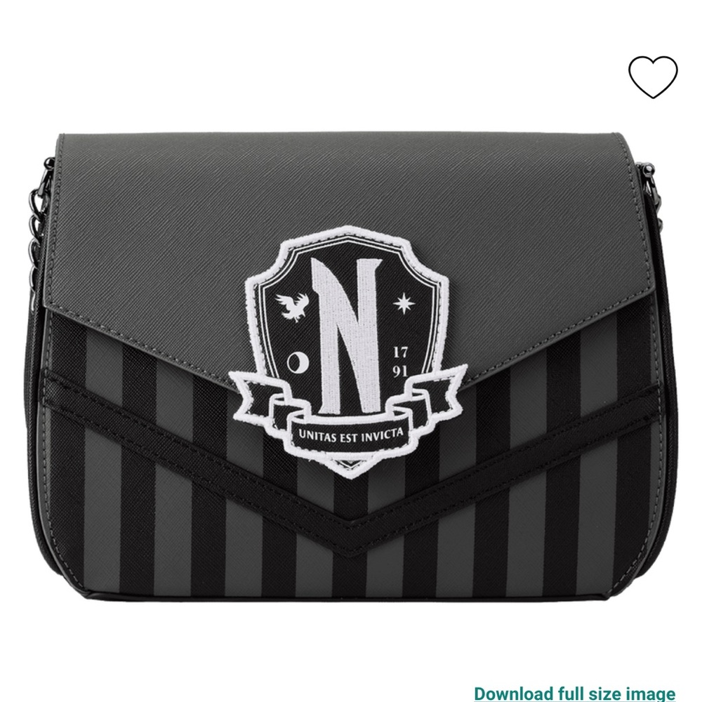 Loungefly- THE ADDAMS FAMILY Wednesday Addams Exclusive Nevermore Crossb…